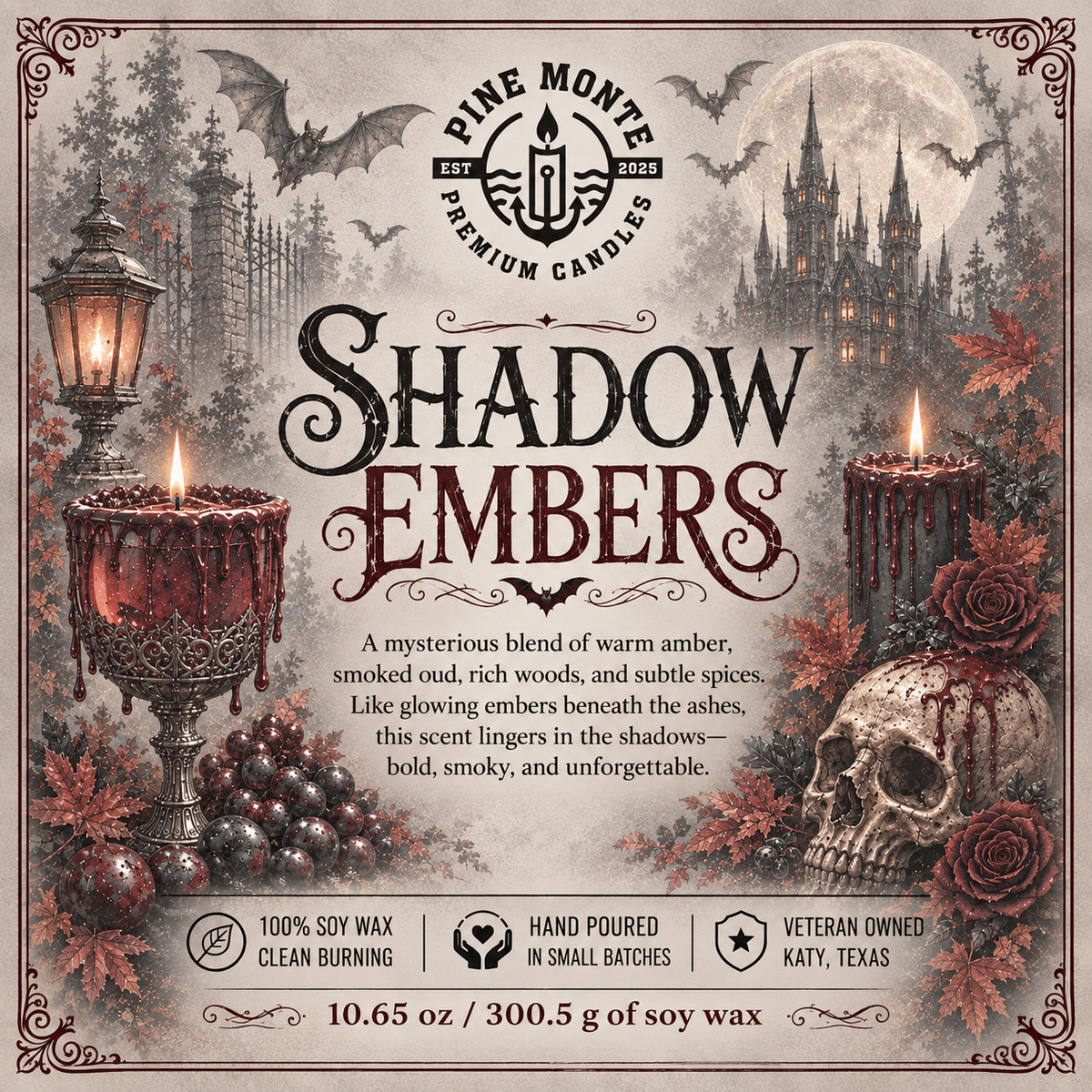 Shadow Embers Soy Candle | Luxury Halloween Candle