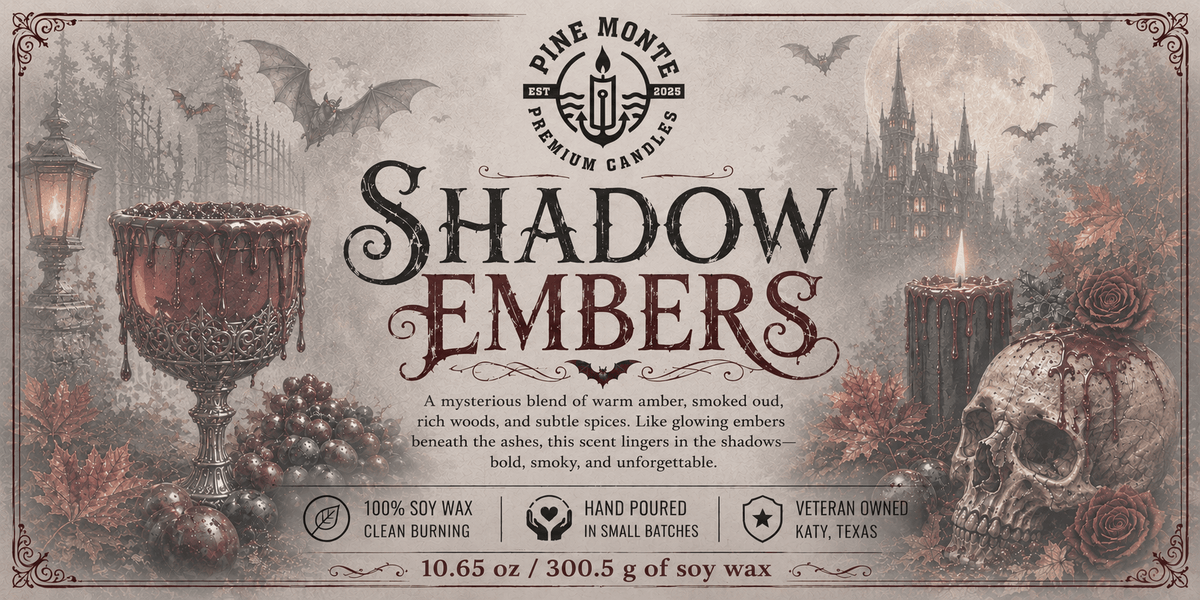 Shadow Embers Soy Candle by Pine Monte Premium Candles