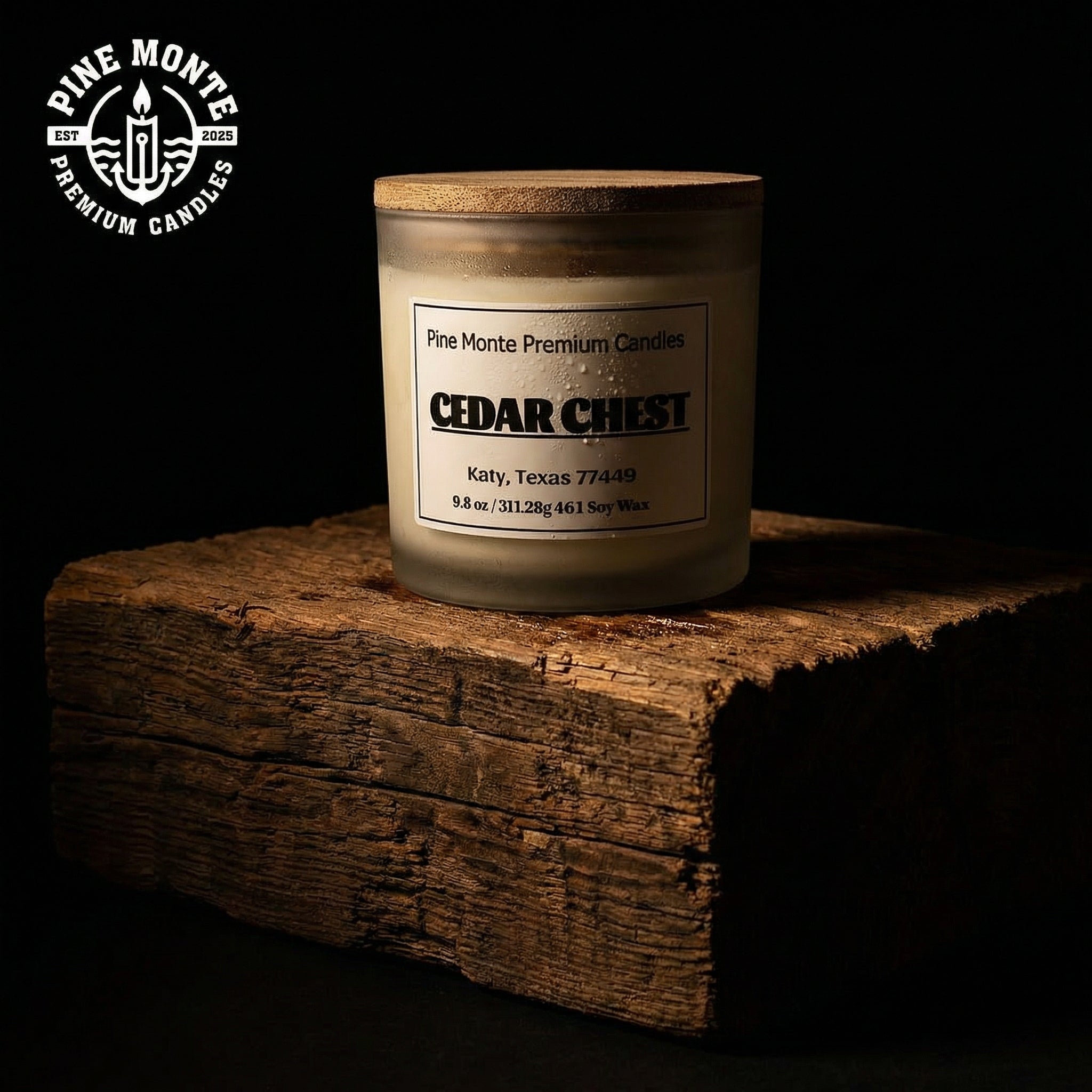 10.6 oz Cedar Chest Candle 3 wick| Classic Cedarwood Home Fragrance | Pine Monte