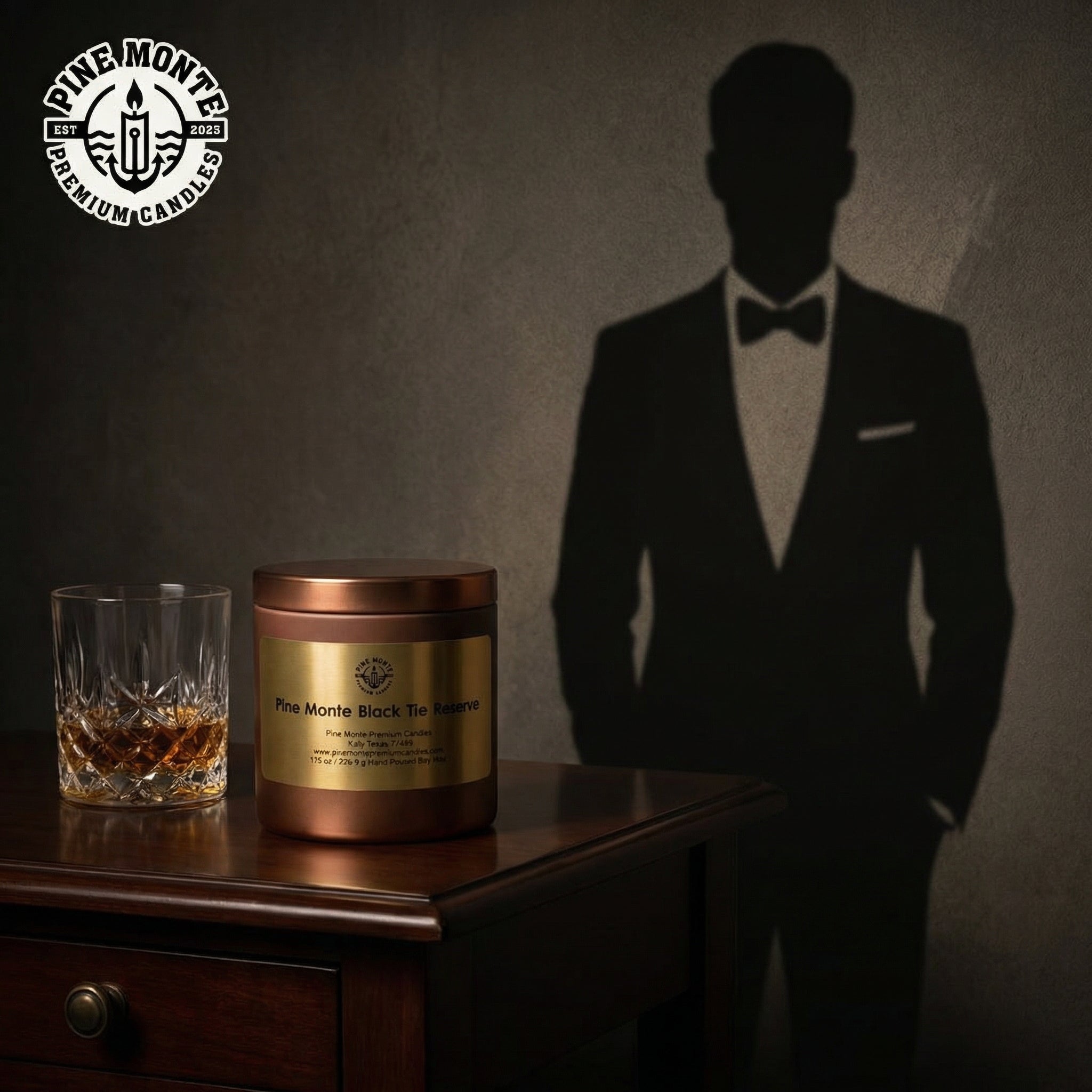 Black Tie Reserve 11.6 oz Luxury Candle Tin | Rich Woods, Amber & Musk | Hand-Poured