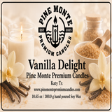 Vanilla Delight Soy Candle Sweet Warm Vanilla Luxury Scented