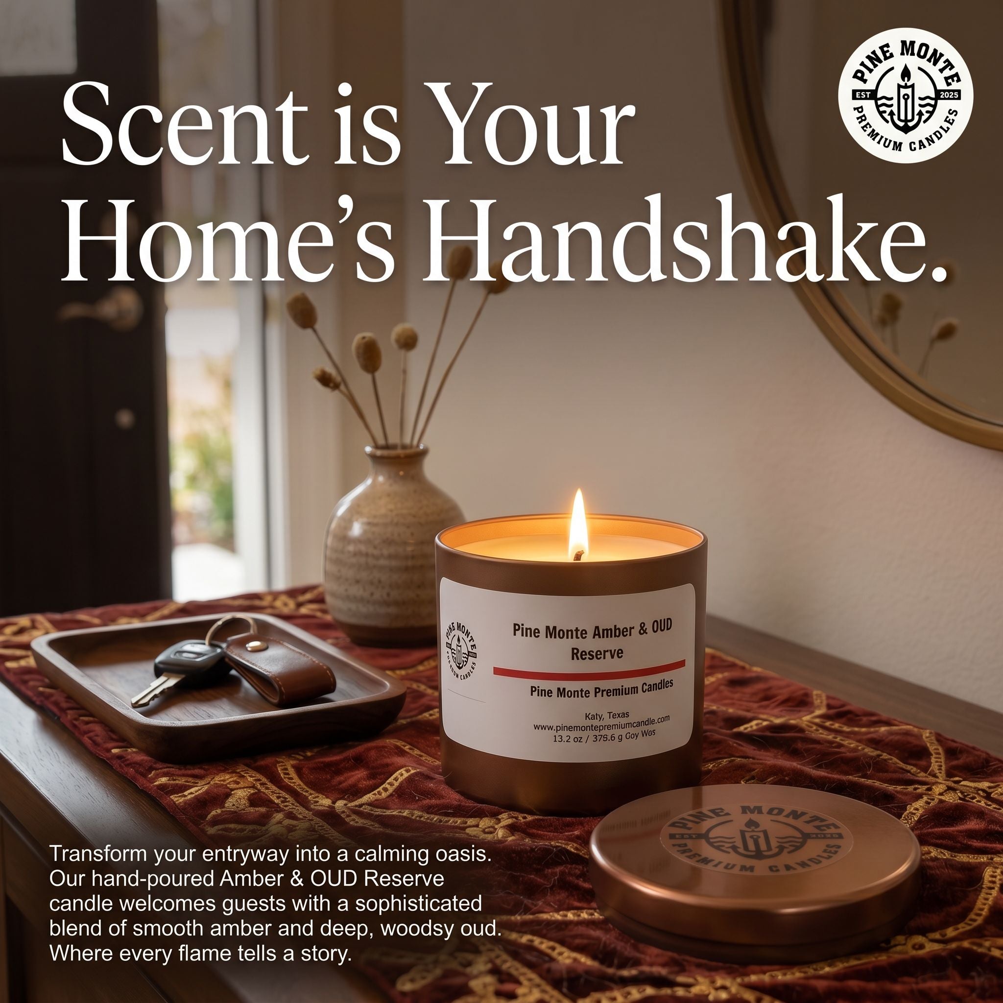 Amber & Oud Reserve Soy Candle Luxury Woody Amber Scented Candle