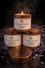 Lavender Serenity Soy Candle – Relaxing Spa Candle from Pine Monte Premium Candles with fresh lavender aroma.