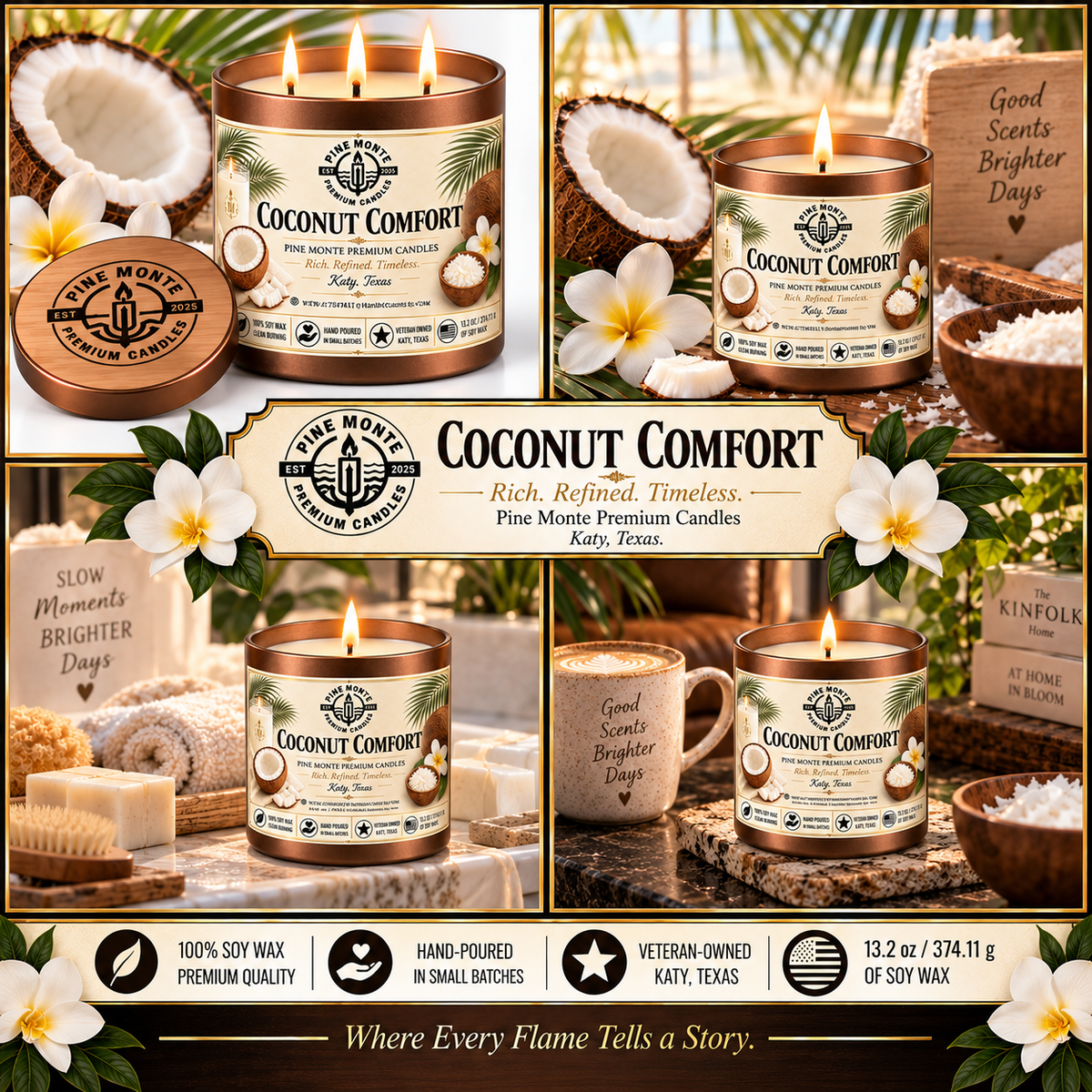 Coconut Comfort Soy Candle Warm Coconut Luxury Candle