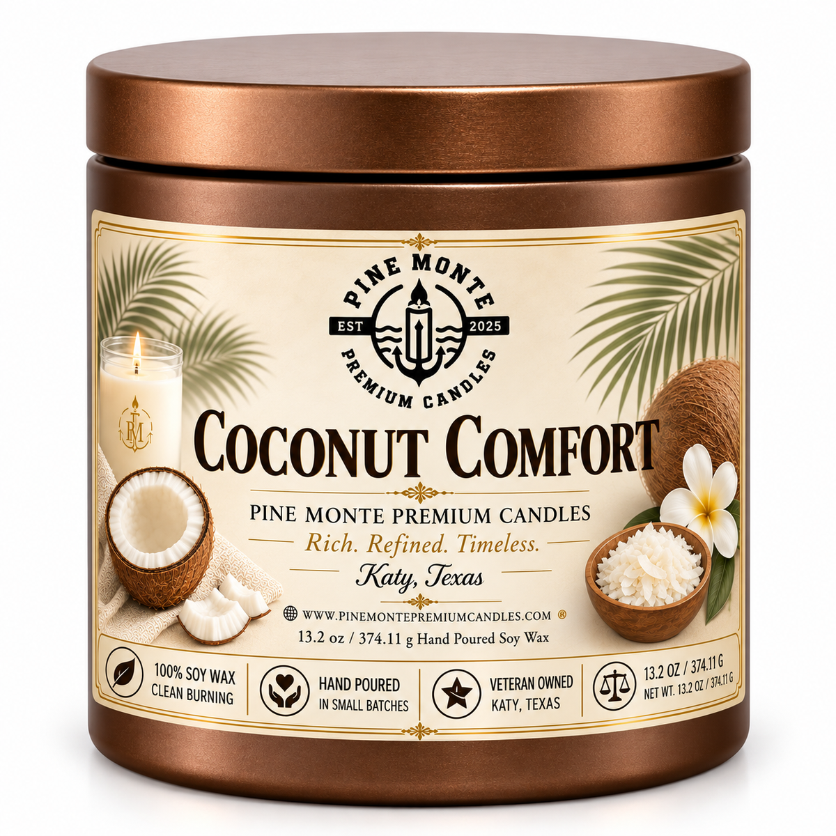 Coconut Comfort Soy Candle Warm Coconut Luxury Candle