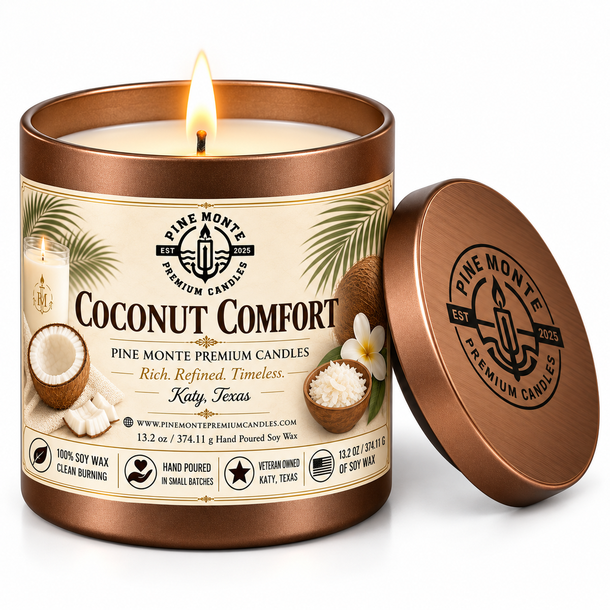 Coconut Comfort Soy Candle Warm Coconut Luxury Candle