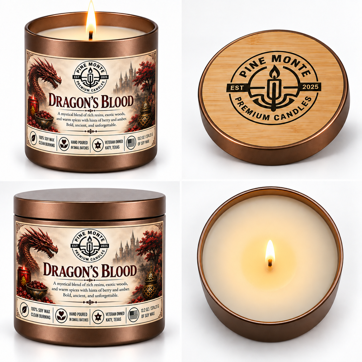 Luxury Dragon's Blood Soy Candle  | Luxury Woodsy Candle