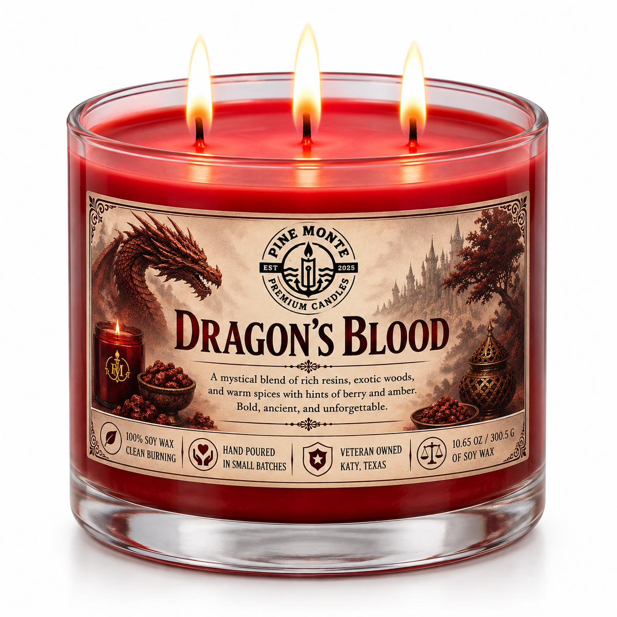 Luxury Dragon's Blood Soy Candle  | Luxury Woodsy Candle