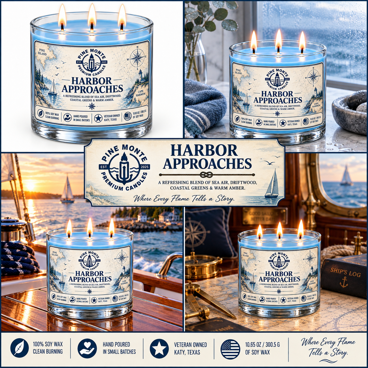 Harbor Approaches 12 oz three wick candle