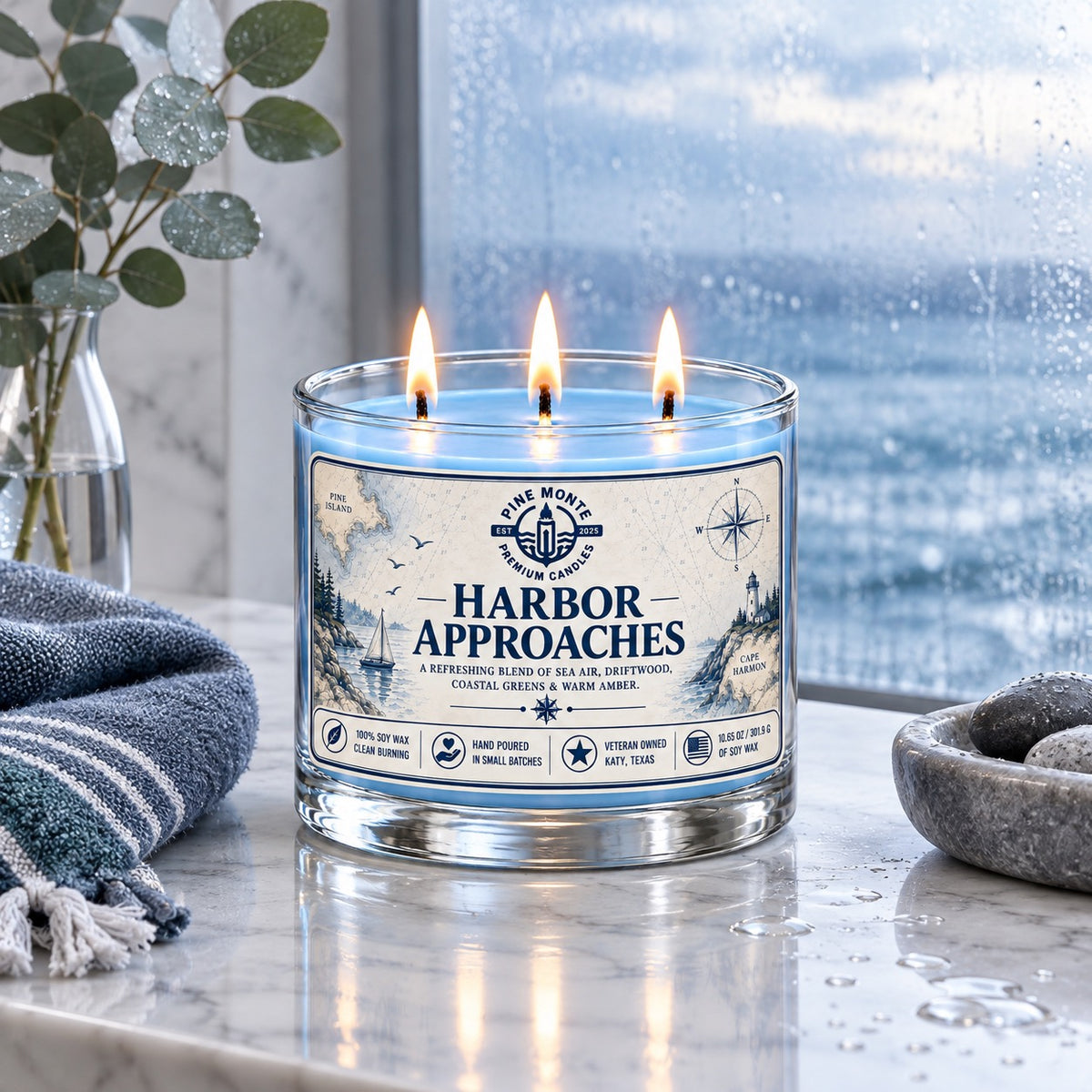Harbor Approaches 12 oz three wick candle