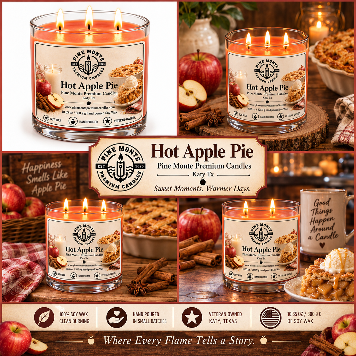 Hot Apple Pie Soy Candle | Luxury Bakery Candle