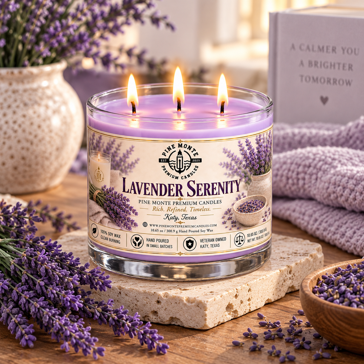 Lavender Serenity Soy Candle – Relaxing Spa Candle |