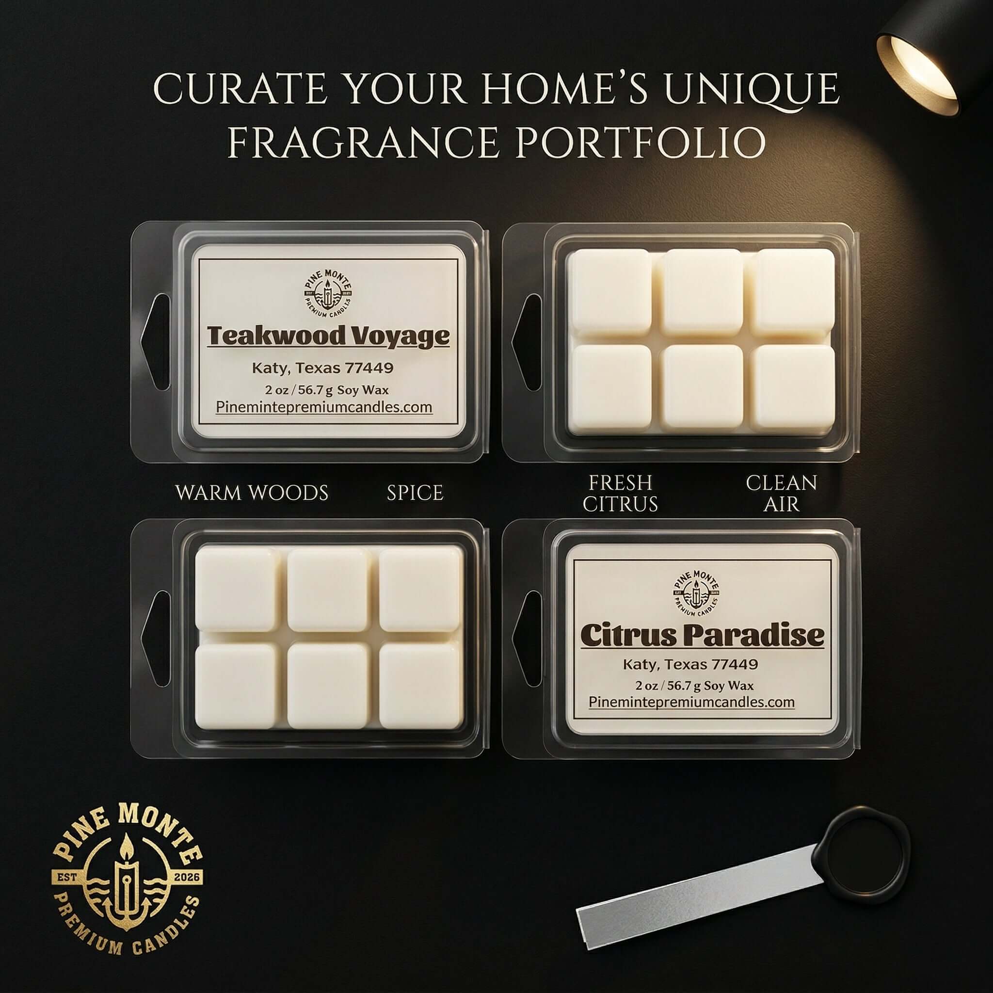Letter G Wax Melt - Custom Soy Candle from Pine Monte, perfect for blending unique home fragrances with over 40 clean-aroma options.