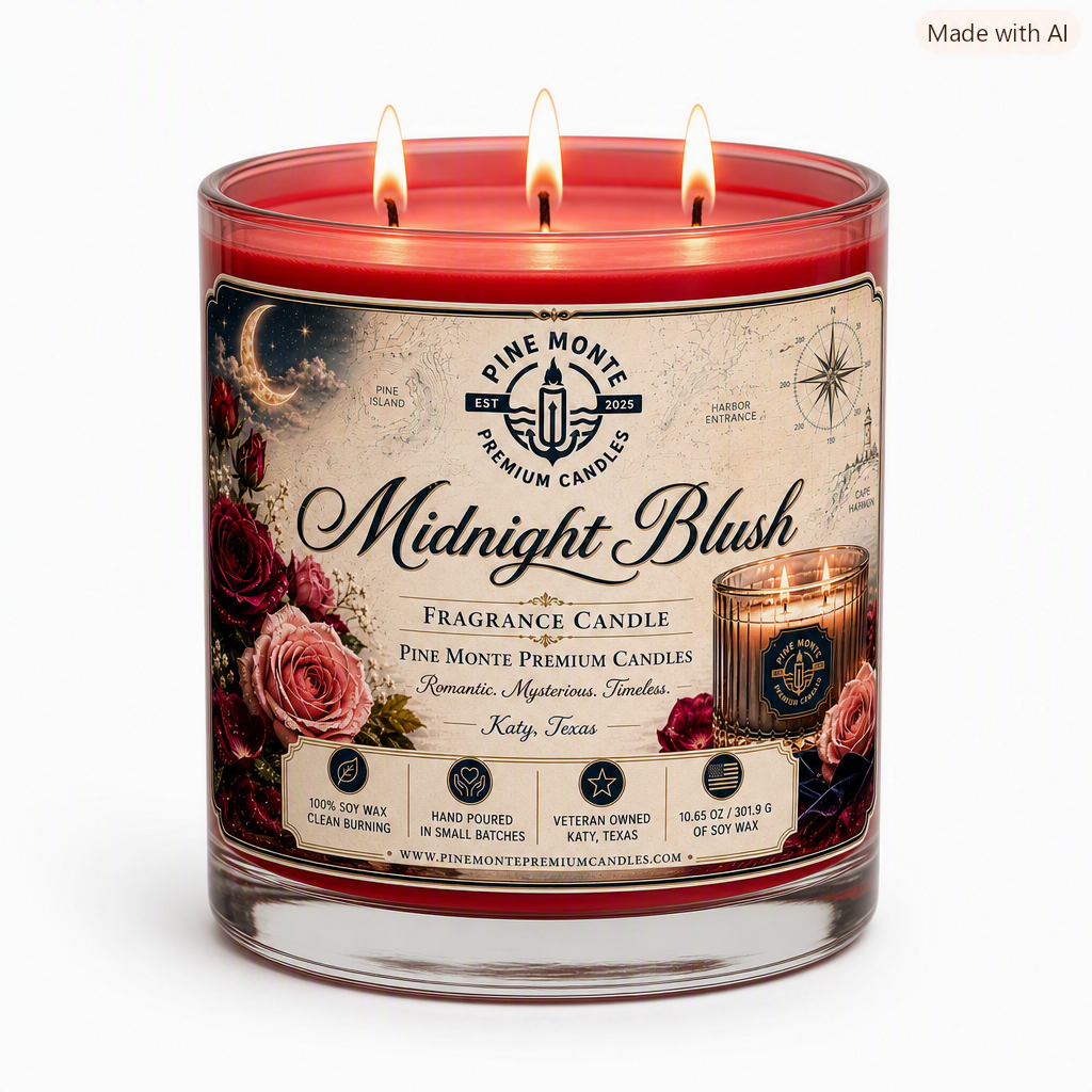 Midnight Blush Soy Candle Romantic Luxury Home Fragrance Candle
