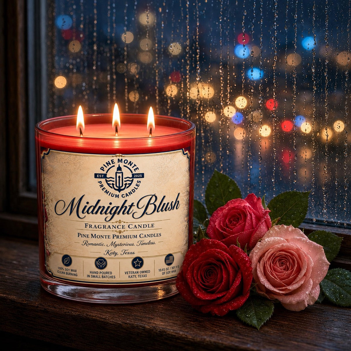 Midnight Blush Soy Candle Romantic Luxury Home Fragrance Candle