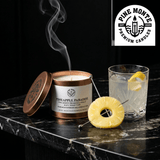 Pineapple paradise soy candle 11.6 oz candle tin with juicy pineapple and exotic citrus notes hand-poured by Pine Monte