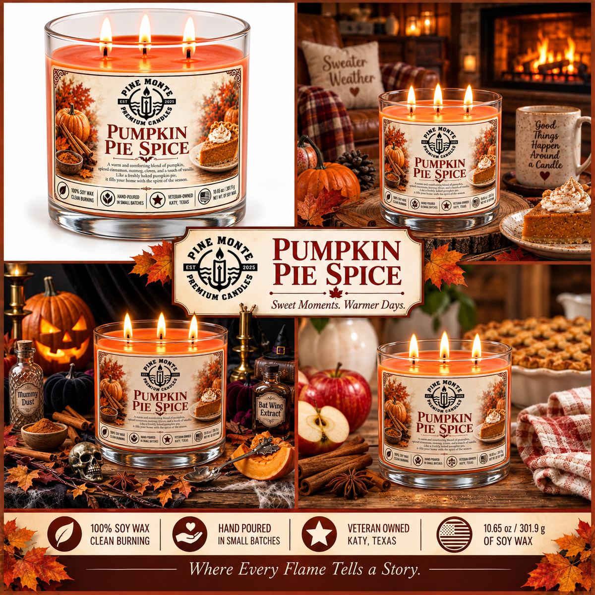 Pumpkin Pie Spice Soy Candle Luxury candle