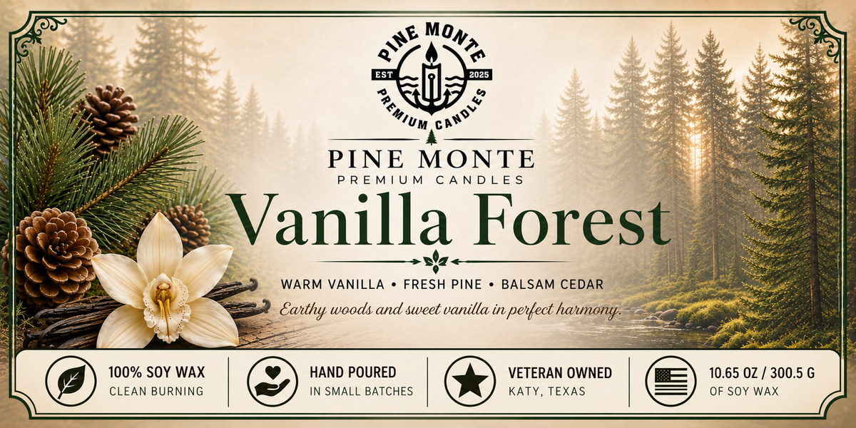 Vanilla Forest Soy Candle Cozy Vanilla Pine Luxury Scented Candle